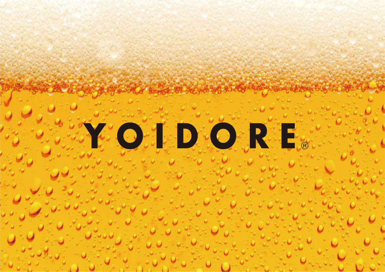 キンキンのビールが注がれたビールジョッキにYOIDOREのロゴマーク