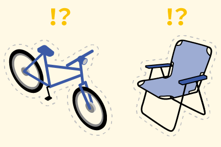 アウトドアギア・自転車などの盗難イメージイラスト
