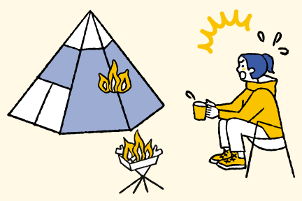 テントやウェアの穴あき・破損イメージイラスト