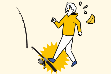 ロッド・リールなどの破損イメージイラスト